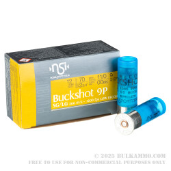 250 Rounds of 12ga Ammo by NobelSport - 2-3/4" 00 Buck