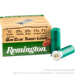 250 Rounds of 12ga Ammo by Remington - 1 1/8 ounce #7 1/2 Shot