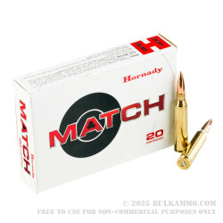 20 Rounds of .338 Lapua Ammo by Hornady Match - 250gr HPBT