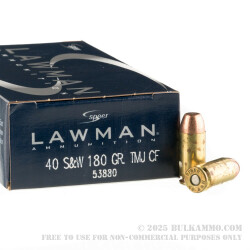 50 Rounds of .40 S&W Clean-Fire Ammo by Speer - 180gr TMJ