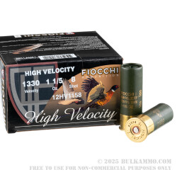 250 Rounds of 12ga Ammo by Fiocchi High Velocity - 1-1/5 oz. #8 shot