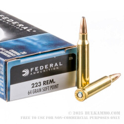 200 Rounds of .223 Ammo by Federal Power-Shok - 64gr SP