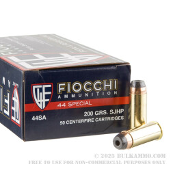 500 Rounds of .44 S&W Spl Ammo by Fiocchi - 200gr SJHP