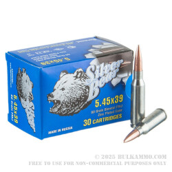 30 Rounds of 5.45x39mm Ammo by Silver Bear - 60gr FMJ