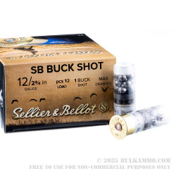 250 Rounds of 12ga Ammo by Sellier & Bellot - #1 Buck