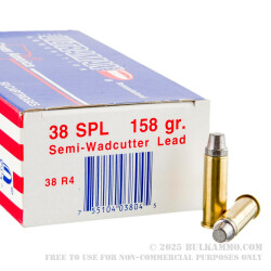 50 Rounds of .38 Spl Ammo by Ultramax - 158gr LSWC