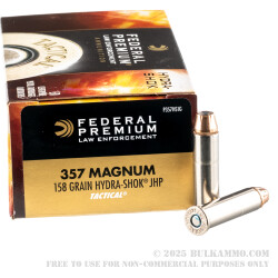 50 Rounds of .357 Mag Ammo by Federal Tactical - 158gr Hydra-Shok JHP