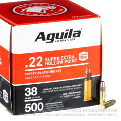 2000 Rounds of .22 LR Ammo by Aguila - 38gr CPHP