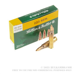 1000 Rounds of M193 5.56x45 Ammo by Sellier & Bellot - 55gr FMJ