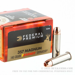 20 Rounds of .357 Mag Ammo by Federal Vital-Shok - 140gr XPB HP