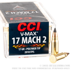 50 Rounds of .17HM2 Ammo by Hornady - 17gr V-Max