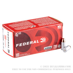 100 Rounds of .45 ACP Ammo by Federal Champion (Aluminum) - 230gr FMJ