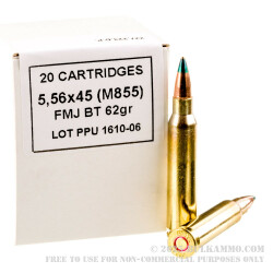 1000 Rounds of 5.56x45 M855 Ammo by Prvi Partizan - 62 Grain FMJBT