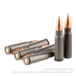 20 Rounds of 7.62x39mm Ammo by Wolf - 123gr FMJ