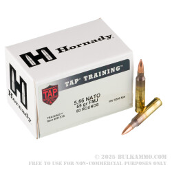 500 Rounds of 5.56x45 Ammo by Hornady TAP Rifle Training - 55gr FMJBT