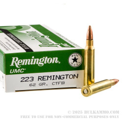 20 Rounds of .223 Ammo by Remington - 62gr CTFB