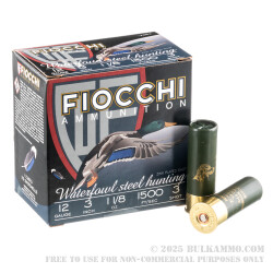 25 Rounds of 12ga Ammo by Fiocchi Waterfowl - 3" 1 1/8 ounce #3 Shot