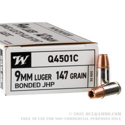 500 Rounds of 9mm Ammo by Winchester - 147gr Bonded JHP