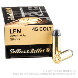 600 Rounds of .45 Long-Colt Ammo by Sellier & Bellot - 250gr LFN