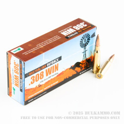 20 Rounds of .308 Win Ammo by ADI - 168gr Sierra MatchKing HPBT