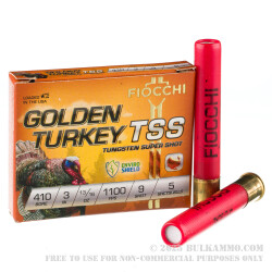 5 Rounds of .410 Ammo by Fiocchi Golden Turkey TSS - 13/16 ounce #9 shot