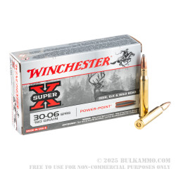 200 Rounds of 30-06 Springfield Ammo by Winchester - 180gr PP