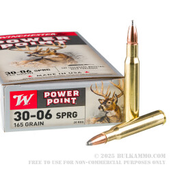 20 Rounds of 30-06 Springfield Ammo by Winchester - 165gr PSP