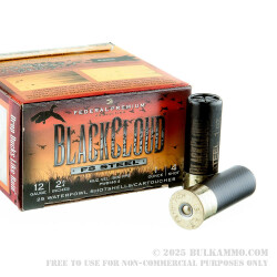 25 Rounds of 12ga Ammo by Federal Blackcloud - 2-3/4" 1 ounce #4 shot