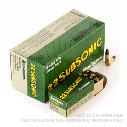 500 Rounds of .22 LR Subsonic Ammo by Remington - 38gr LHP