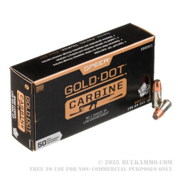 50 Rounds of 9mm Ammo by Speer Gold Dot Carbine - 135gr JHP