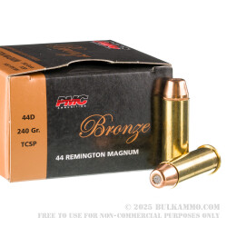 25 Rounds of .44 Mag Ammo by PMC - 240gr TC-SP