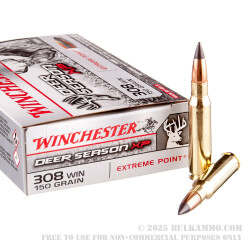 20 Rounds of .308 Win Ammo by Winchester Deer Season XP - 150gr Extreme Point