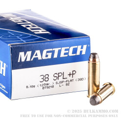 50 Rounds of .38 Special +P Ammo by 125 - 125gr SJSP