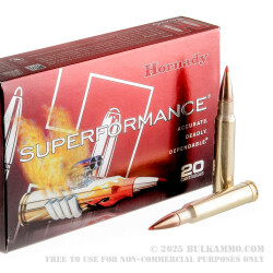 20 Rounds of .338 Win Mag Ammo by Hornady Superformance - 200gr SST Polymer Tipped