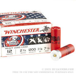 25 Rounds of 12ga Ammo by Winchester USA Game & Target - 1-1/8 ounce #7-1/2 shot