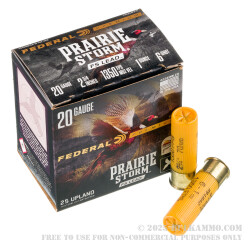 25 Rounds of 20ga Ammo by Federal Prairie Storm FS Lead - 1 ounce #6 shot