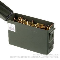 500 Rounds of 5.56x45 Ammo by American Quality Ammunition in Ammo Can - 75gr Bonded SP