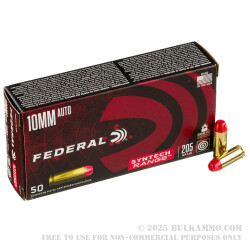 50 Rounds of 10mm Ammo by Federal Syntech Range - 205gr Total Synthetic Jacket