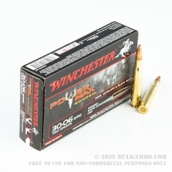 20 Rounds of 30-06 Springfield Ammo by Winchester - 150gr HP