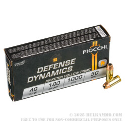 1000 Rounds of .40 S&W Ammo by Fiocchi - 180gr JHP