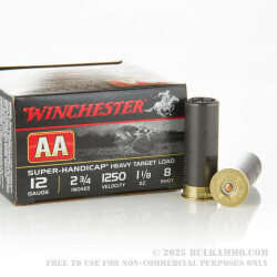 25 Rounds of 12ga 2-3/4" Ammo by Winchester - 1 1/8 ounce #8 shot