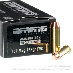 1000 Rounds of .357 Mag Ammo by Ammo Inc. - 158gr TMJ