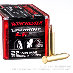 50 Rounds of .22 WMR Ammo by Winchester Varmint LF - 25gr NTX