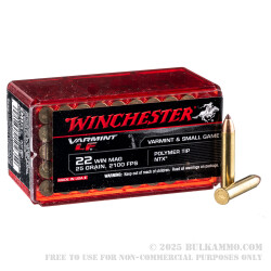 50 Rounds of .22 WMR Ammo by Winchester Varmint LF - 25gr NTX