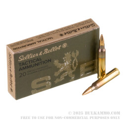 20 Rounds of 5.56x45 Ammo by Sellier & Bellot - 77gr HPBT