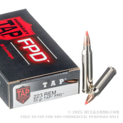 20 Rounds of .223 Ammo by Hornady - 55gr TAP FPD