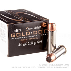 20 Rounds of .44 Mag Ammo by Speer - 200gr JHP