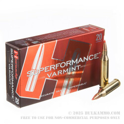 20 Rounds of .243 Win Ammo by Hornady Superformance Varmint - 58 Grain V-Max