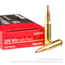 20 Rounds of .308 Win Ammo by Aguila - 150gr SP