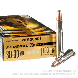 20 Rounds of 30-30 Win Ammo by Federal HammerDown - 150gr Bonded SP